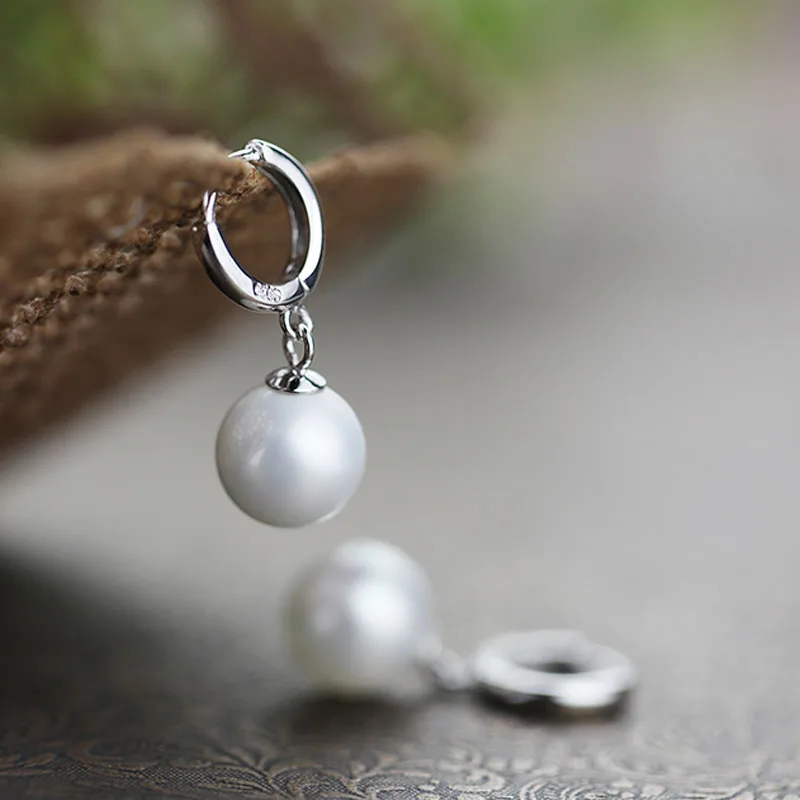 Fashion Women Natural Freshwater Pearl Stud Earrings S925 Silver Color Oblate Earring For Valentine's Day Jewelry Gift | Украшения и