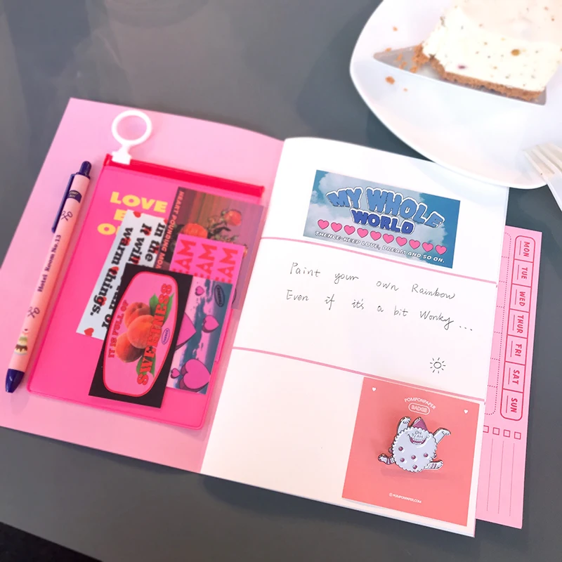 SIXONE INS простой милый стиль ежемесячное планирование еженедельное горизонтальная