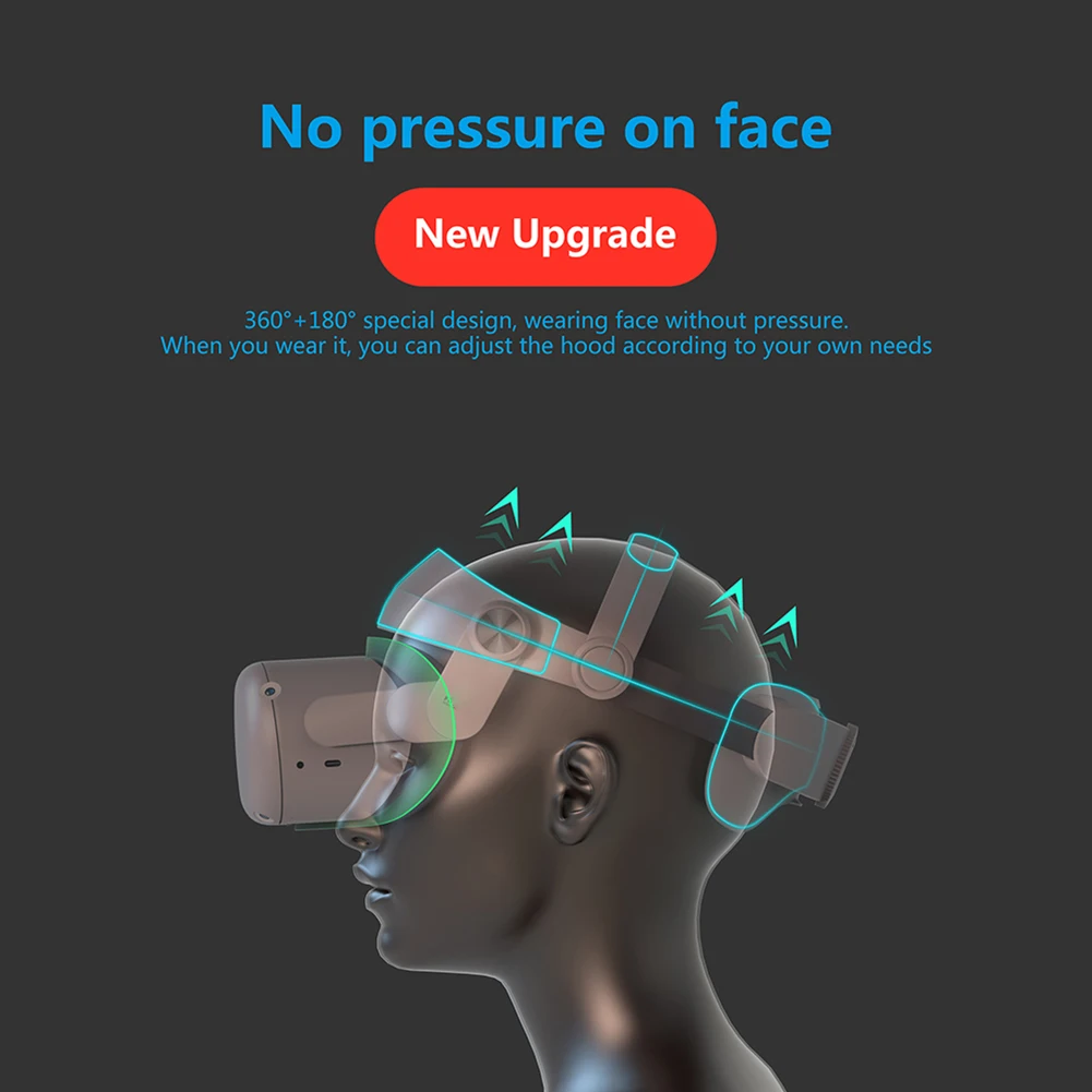 

Folding VR Glass Headband for Oculus Quest 2 Portable Adjustable Head Strap Breathable Decompression Replacement Pad Accessories