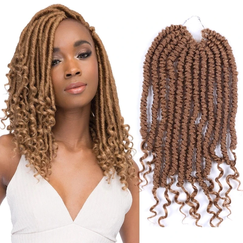 

BellQueen Spring Twist Hair Pre-twisted Crochet Braids 12Inch Ombre Synthetic Braiding Hair Extensions Passion Twist 12Roots 60g