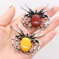 womens brooch natural stone alloy pendant spider shaped for jewelry making diy necklace bracelet clothes shirts accessory