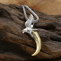 pure 925 sterling silver jewelry eagle charms vintage pendant for men thai silver bird necklace chain popular fine gift gop131