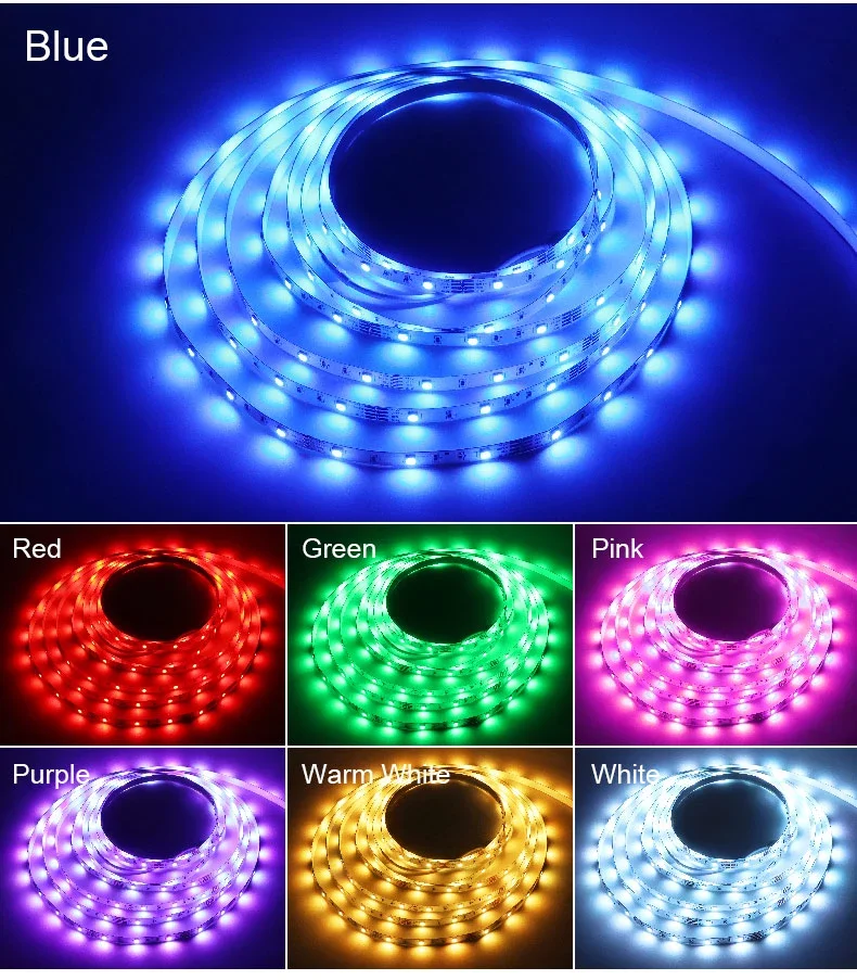 

SZYOUMY 10M LED Strip Light 5050 RGB 300LED Flexible Strip Light Set + 44 Keys Remote Controller + 12V 3A Power Supply Adapter