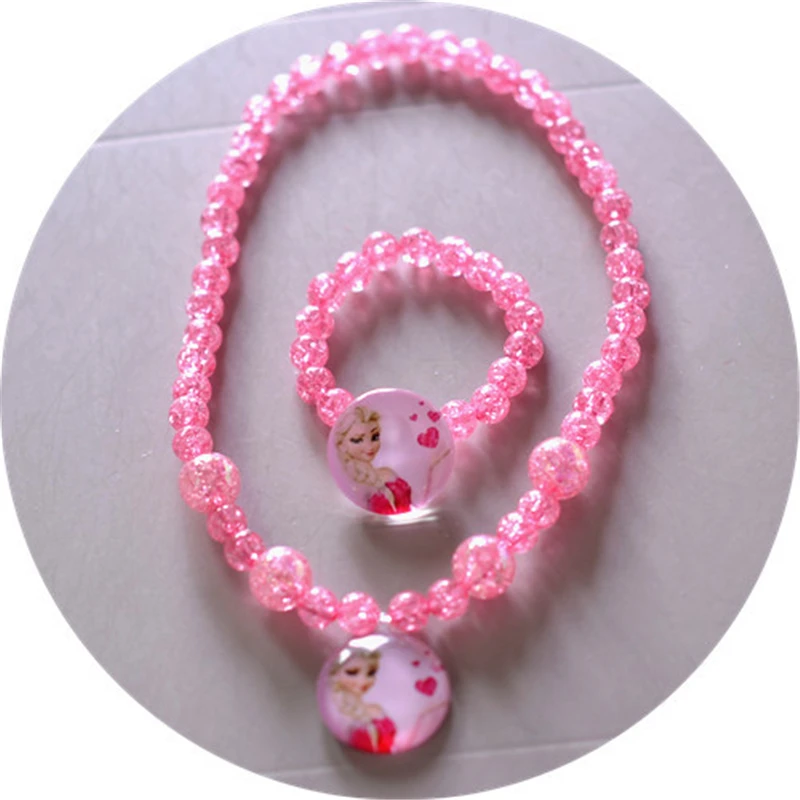 2 шт./лот диснеевских мультфильмов Холодное сердце детское ожерелье + браслеты