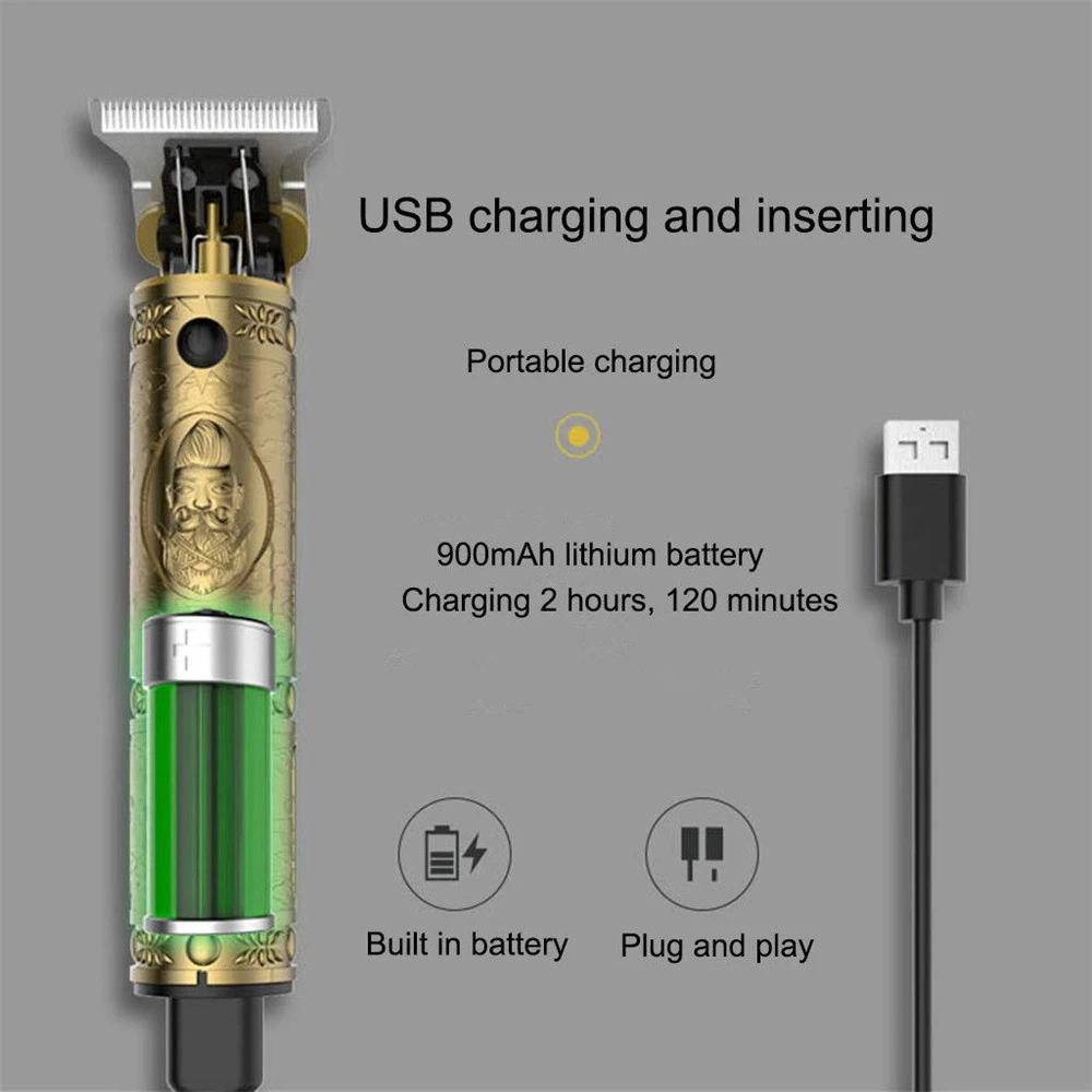 Электрическая машинка для стрижки волос Аккумуляторный USB-триммер с насадками 0