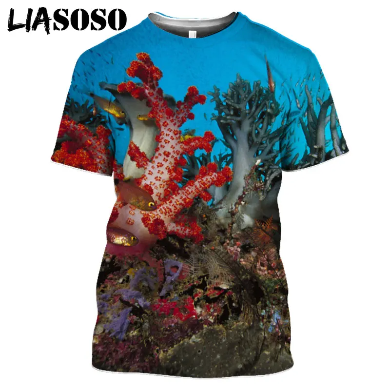 Футболка Мужская/Женская с 3D принтом круглым вырезом и морской рыбы|Мужские