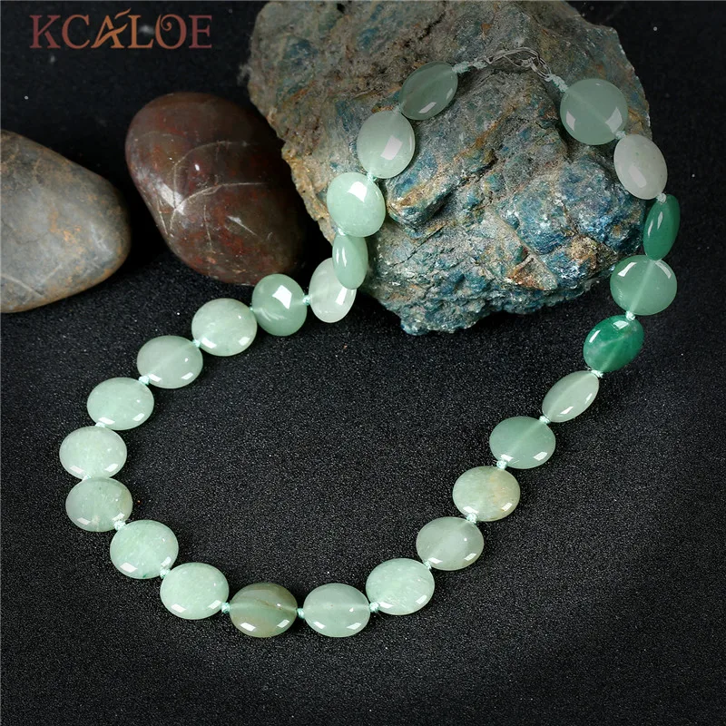 KCALOE Круглый Розовый Кристалл Кварца Ожерелье с Камнями Аксессуары Модные Украшения На Шею Бусы Из Натурального Камня