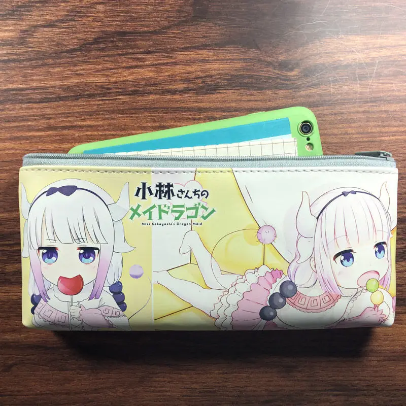 Miss Kobayashi's Dragon Maid Pencil Bags Tohru KannaKamui Anime Pouch Kawaii Bag Student Stationery Cases Cute | Канцтовары для