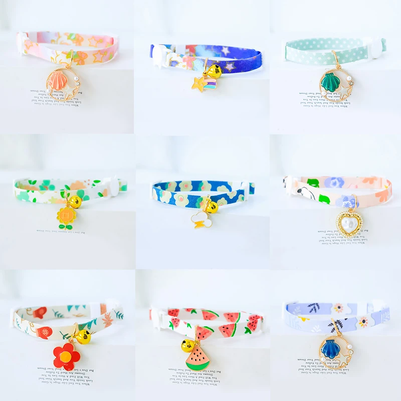 

Cute Cat Collar Flower Bell Pendant Decoration Necklace Pet Dog Adjustable Light Collar Neck Belt Pets Accessories Product