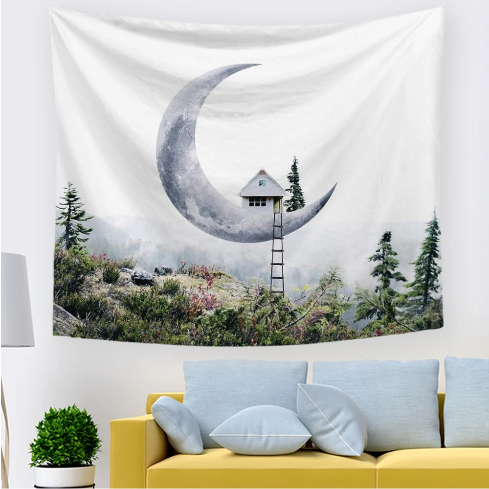 Deer Bear Tapestry Colorful Fish Turtle Animal Wall Hanging Duck with Plants Scenic Printed Decoration | Дом и сад