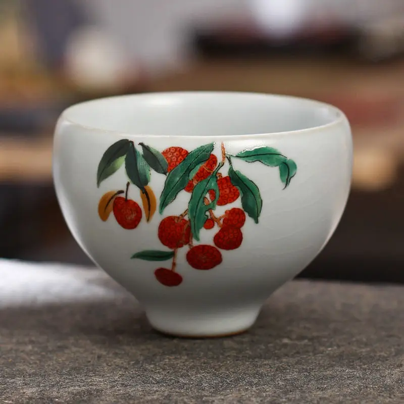 

Ru Porcelain Teacup Ru Kiln Master Cup Opened Ru Porcelain Tea Cup Can Raise Ceramic Kung Fu Tea Set
