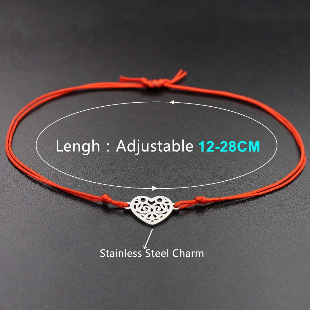 Невыцветающий мини-браслет из нержавеющей стали ручной работы черные красная