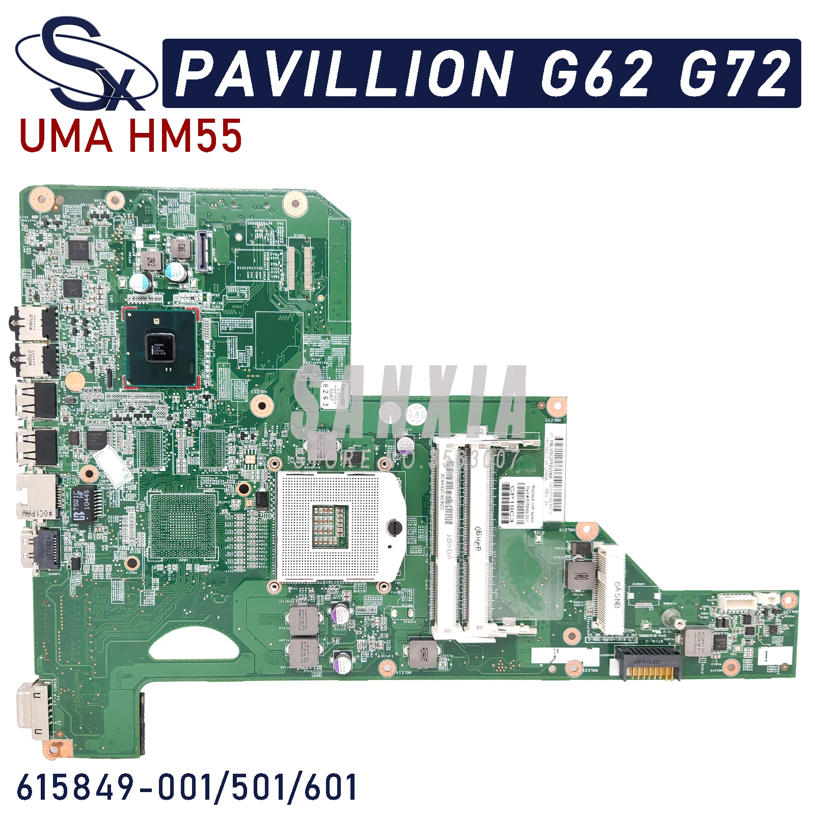 

KEFU 605903-001 615849-001 Laptop motherboard for HP G62 G72 original mainboard HM55 UMA