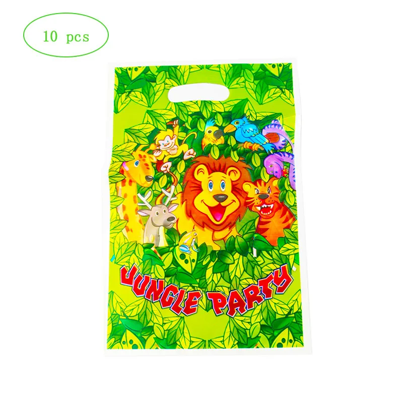 12pcs gift bags Джунгли вечерние животные бумажные тарелки для дня рождения вечерние украшения для детей одноразовые столовая посуда все для праздника свадебные украшения - Цвет: 12pcs gift bags