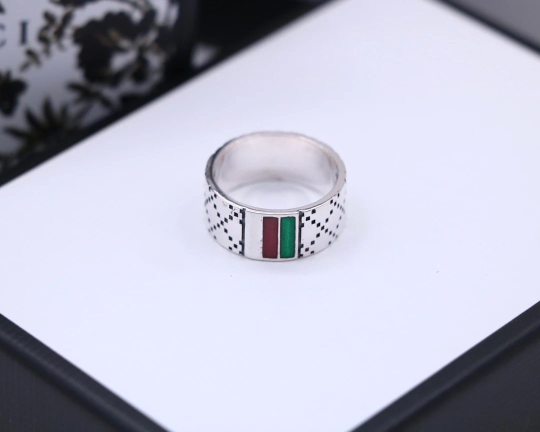 

Male and female G letter European and American hip-hop style 925 sterling silver ring luxury retro jewelry