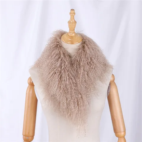 Женский шарф из 100% натуральной монгольской шерсти с кудрявыми волосами, зимние теплые шарфы, шарфы для девушек, милый снуд, теплый шарф из натурального меха