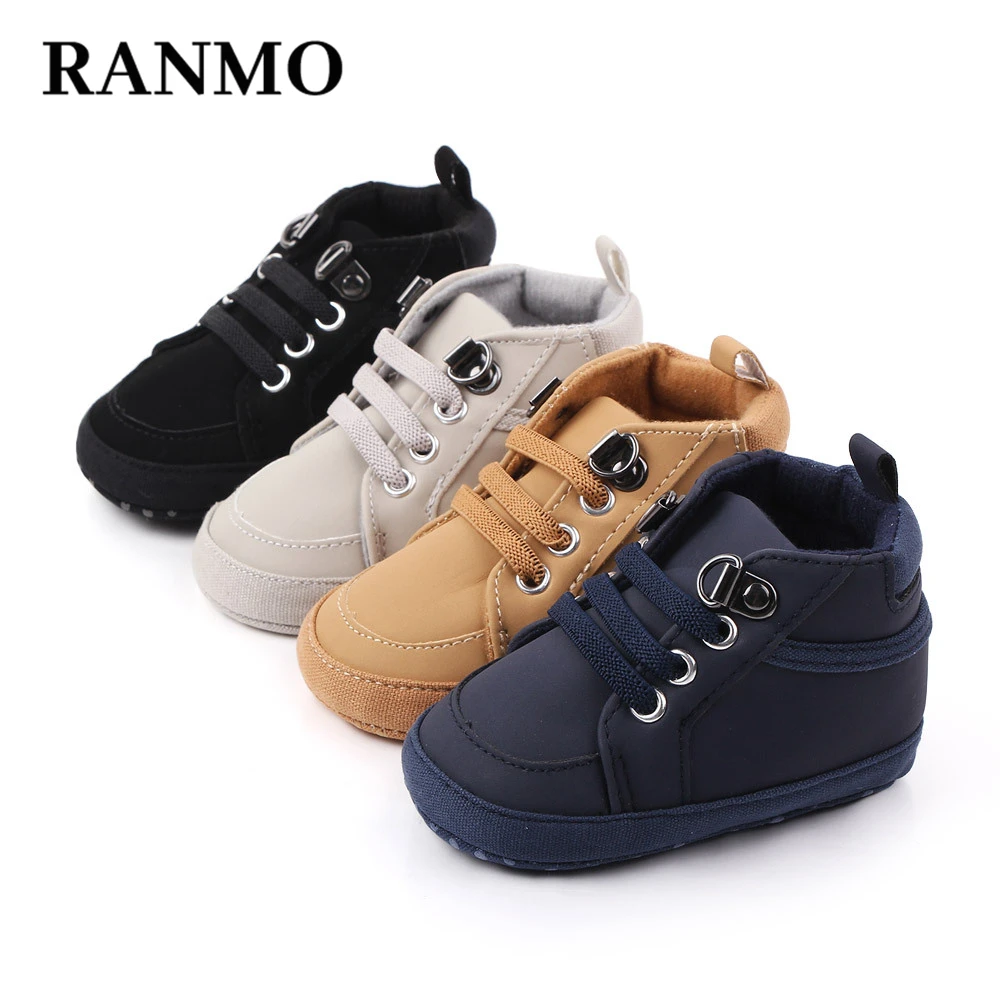 

Baby Shoes PU Elastic Band Sneakers Baby Boys Shoes Spring/Autumn Casual Sport Shoe Soft-Soled Non-Slip Toddler Shoes For 0-18M