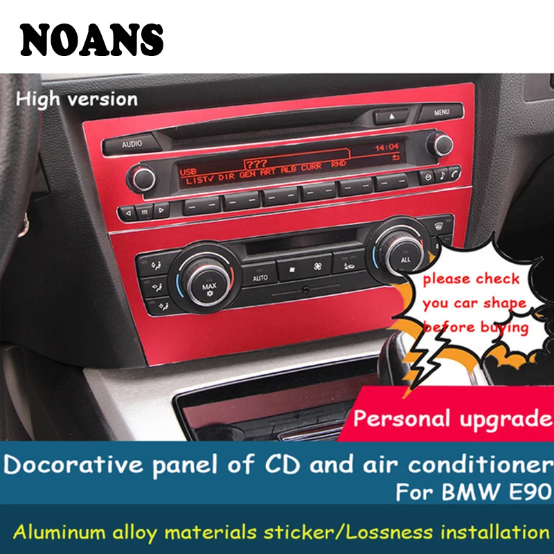 

Наклейки NOANS для стайлинга автомобиля BMW E90 BMW 3 серии E90 2004-2013 CD, кнопка кондиционера, панель панели, рамки, аксессуары