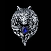 european and american animal wolf head totem retro domineering mens brooch personalized prom costume corsage metal badge