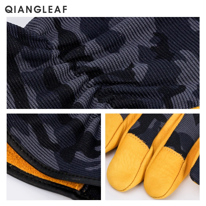 Популярный товар QIANGLEAF Рабочая защитная перчатка из воловьей кожи садовая