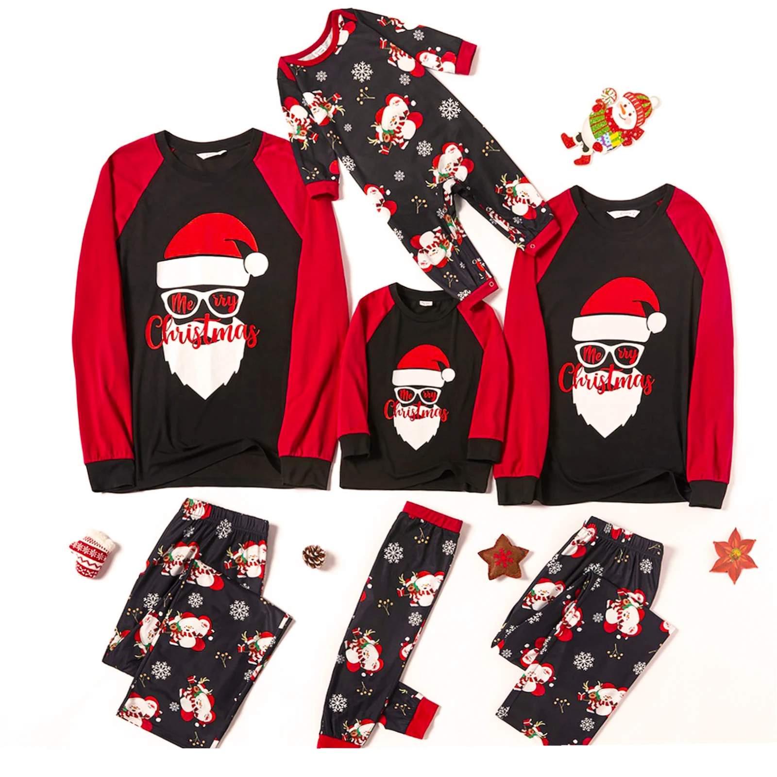 

Christmas Family Pajamas Set 2021 Santa Print Pajamas Set Family Matching Outfits New Year Women Men Clothes Family Sleepwear