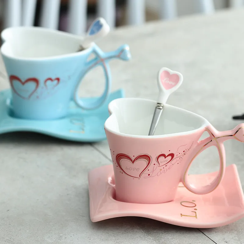 180 мл керамическая чашка креативные чашки в форме сердца для пары пара