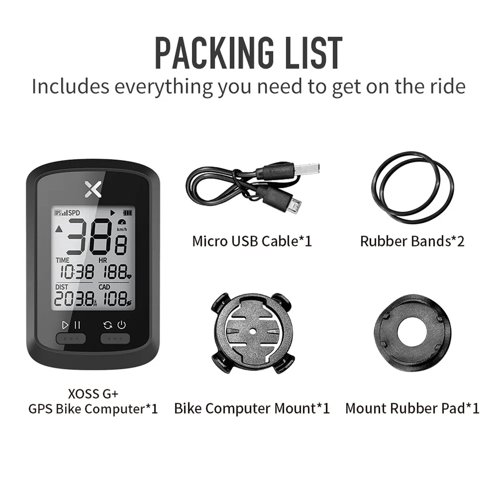 

Smart GPS Cycling Computer XOSS G+ Waterproof Speedometer Road Bike MTB ANT+with Mileage Speed and Cadence Sensor Support