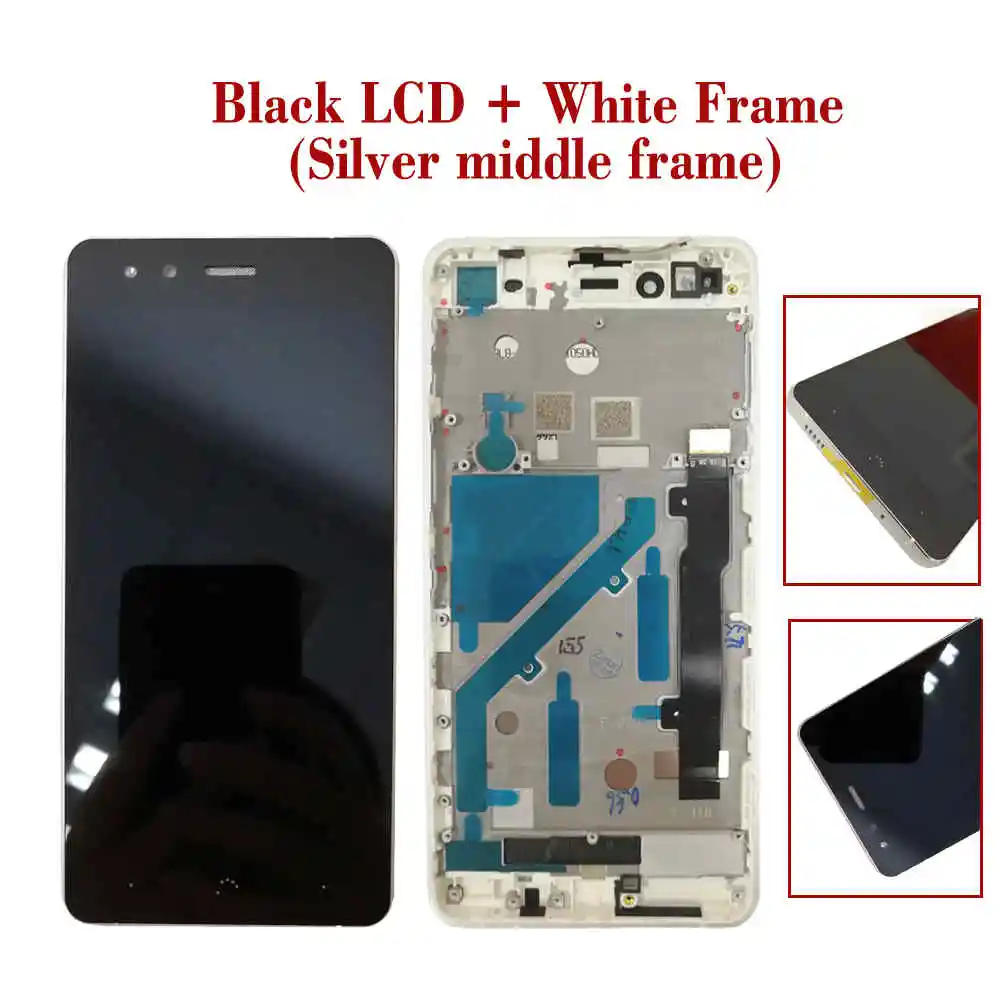 BlackLCD WhiteFrame AAAQuality " ЖК-дисплей с рамкой для BQ Aquaris X5 полный Экран дисплея сенсорная Сенсор, дигитайзер, для сборки, запасные части для BQ X5 Дисплей - Цвет: BlackLCD WhiteFrame