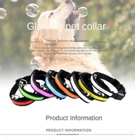 luminous dog collar sml sizes nylon reflective night walking led safety flashing glow warning pet dogs collar