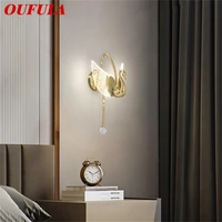oufula nordic swan wall lamps modern light creative decorative for home hotel corridor bedroom