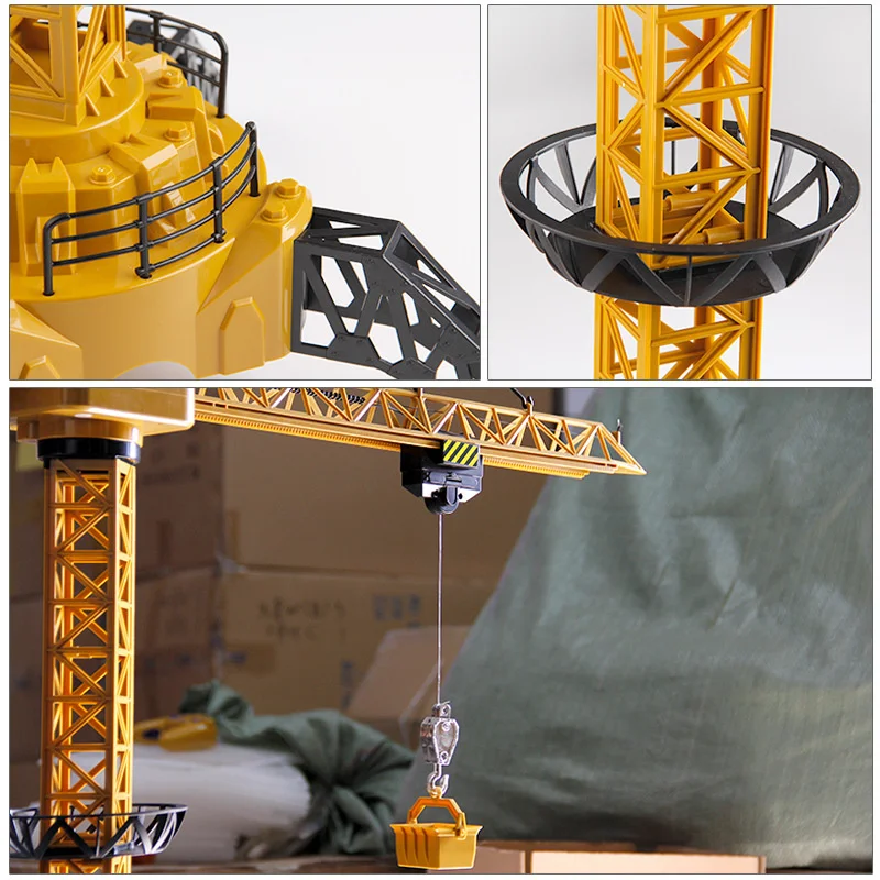 New 2021 Upgraded Version Remote Control Construction Crane 6CH 128CM 680 Rotation Lift Model 2.4G RC Tower Toy For Kids | Игрушки и