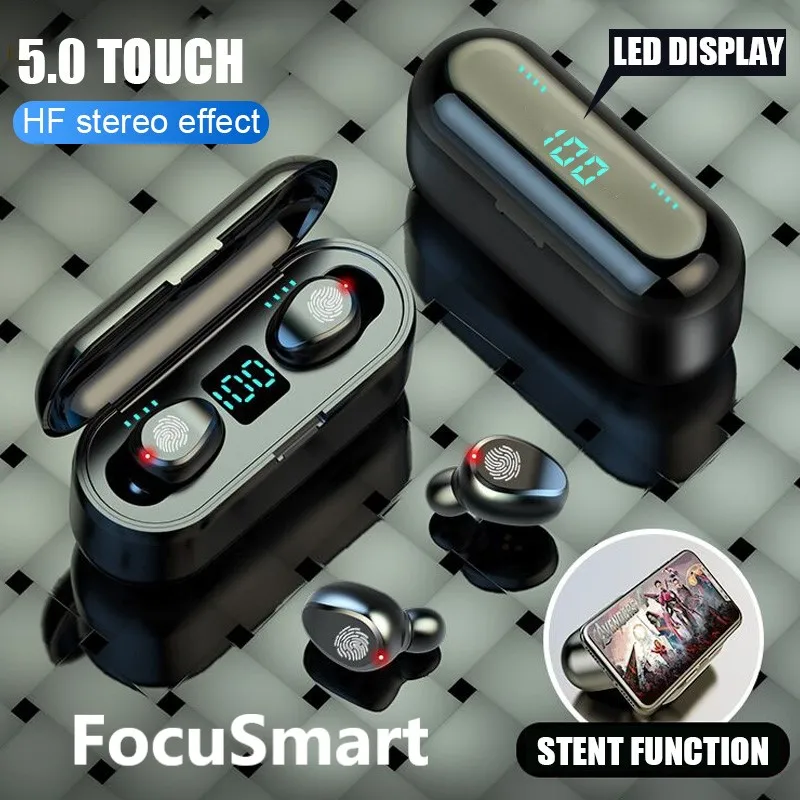 2020 Bluetooth наушники TWS 5 0 Беспроводные с зарядным устройством Спортивная гарнитура