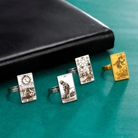 likgreat vintage tarot card ring for women men stainless steel magician esotericism finger rings punk amulet jewelry