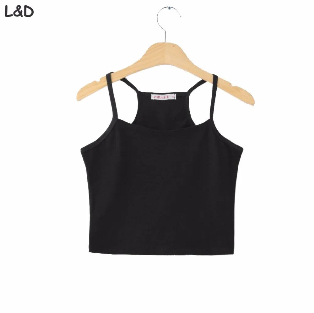 2017 пикантные женские топы на бретельках короткий топ без рукавов 6 цветов с