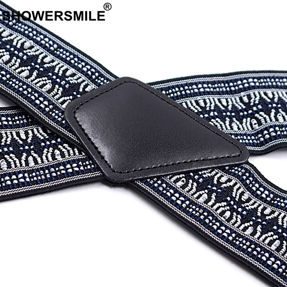 SHOWERSMILE винтажные подтяжки шириной 5 см 4 клипсы для брюк эластичные серые с