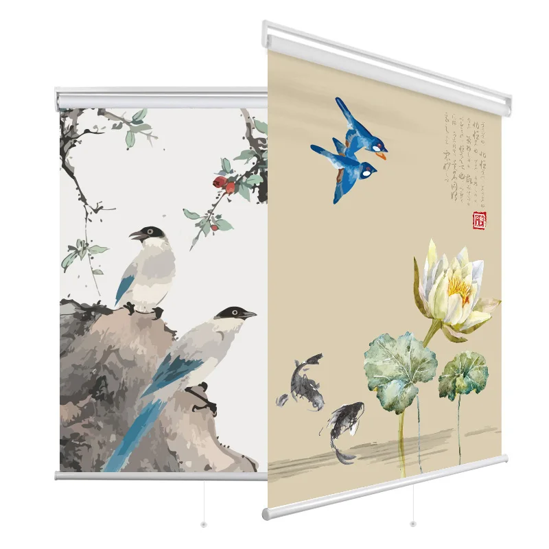 Беспроводные рулонные шторы SUNFREE с цифровой печатью 100% светонепроницаемые