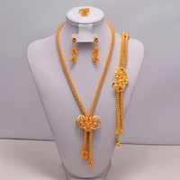 ethiopian wedding jewelry sets necklace earring gold gifts for women dubai african eritrea bridal wedding bride mom gift