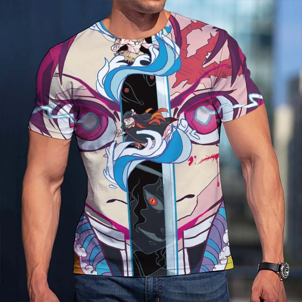 

3D Anime Tshirt Demon Slayer Lead Tshirts Men Women Short Sleeve Cool Tees Fashion Casual Summer Oversized T-shirt Streetwear