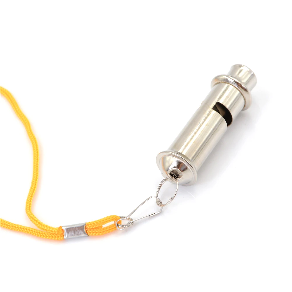 Новая распродажа серебряный металлический свисток с шейной цепочкой