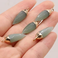 1pc natural stone gem green aventurine pendant bead handmade crafts diy necklace earrings bracelet jewelry accessories gift make