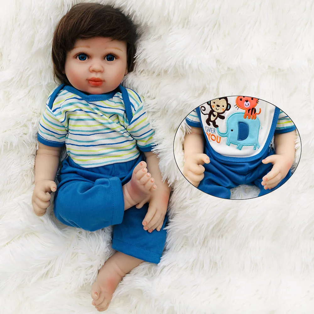 NPK Новый Boneca Reborn 20 дюймов Мягкие силиконовые виниловые куклы 50 см мягкие Baby Doll