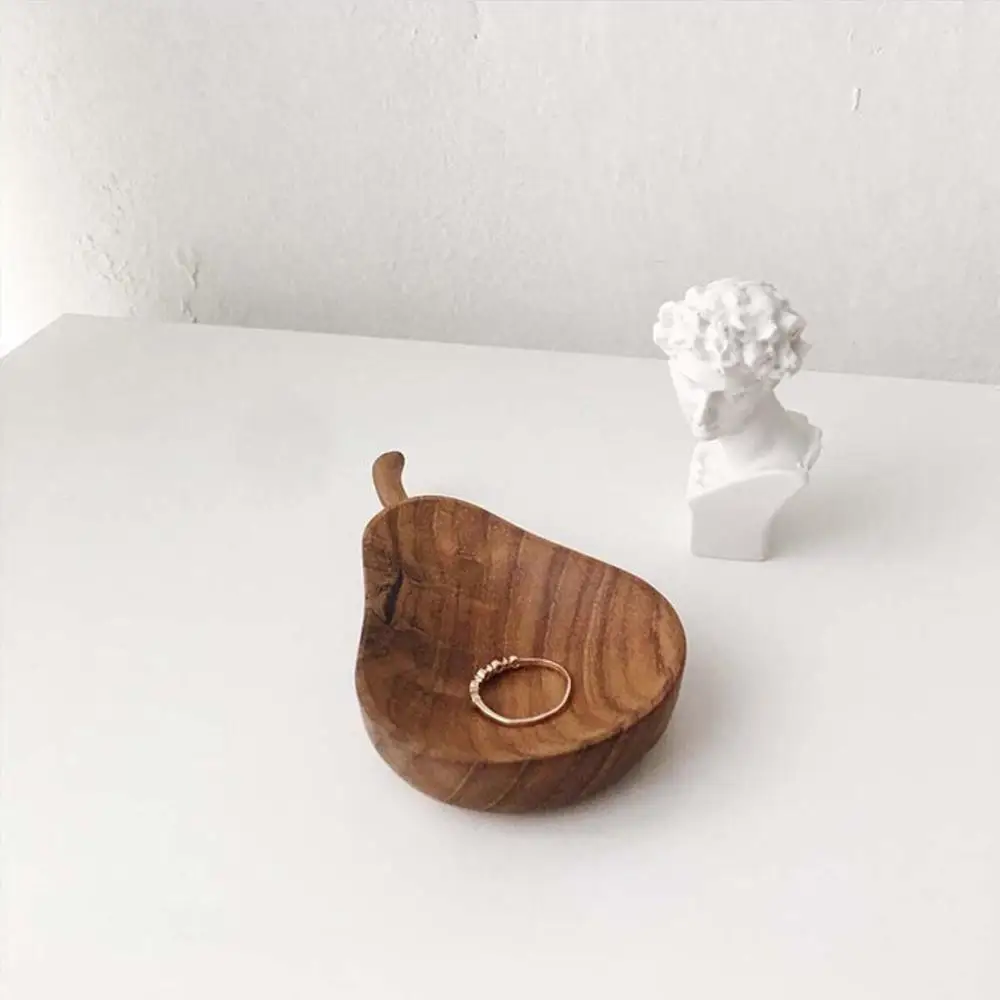 Деревянная тарелка под соус из Тикового яблока груши цветочные тарелки