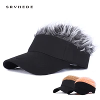 baseball cap with spiked hairs wig baseball hat with spiked wigs men women casual concise sunshade adjustable sun visor 2021 new