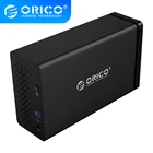 ORICO 2,5-дюймовый корпус для жесткого диска с 2 отсеками USB 3,5, память 32 ТБ, инструмент со стандартной конструкцией, высокоскоростная передача 5 Гбитс