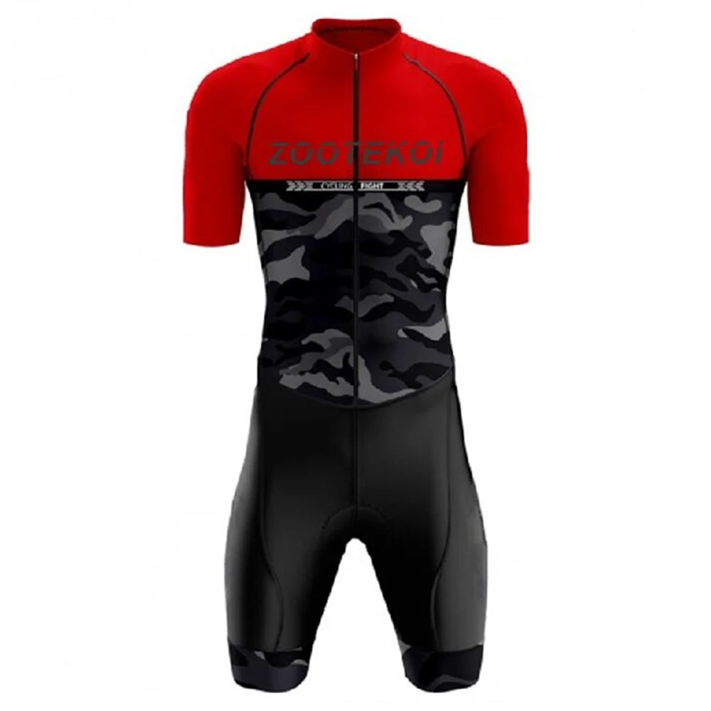 2020 ZOOTEKOI Триатлон Skinsuit короткий рукав Велоспорт Джерси Набор подходит удобный