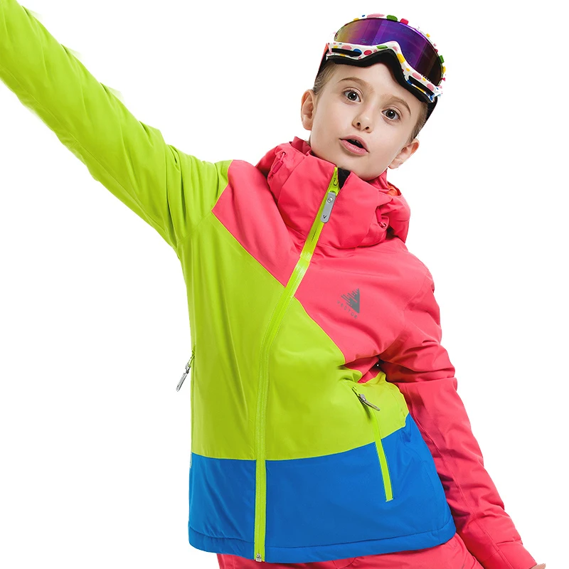 Детская Зимняя Теплая Лыжная куртка водонепроницаемая ветрозащитная для детей