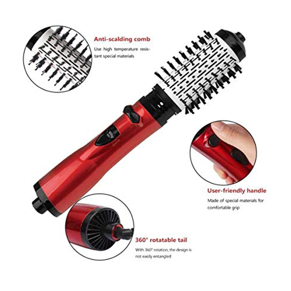 

Multifunction Hot Hair Comb Hair Dryer and Volumizer Rotating Roller Brush Salon Hot Air Brush Styler Straightener Curler Comb