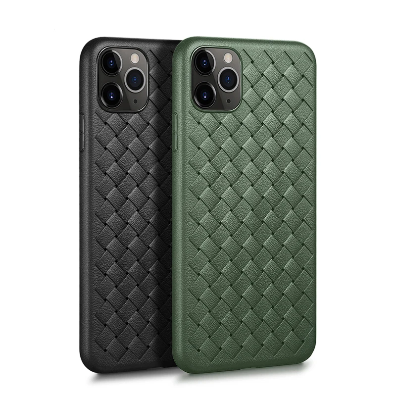 Плетеный кожаный чехол BV для iphone 11 11pro max силиконовый полноразмерный X xs xr 6 7 8 plus |