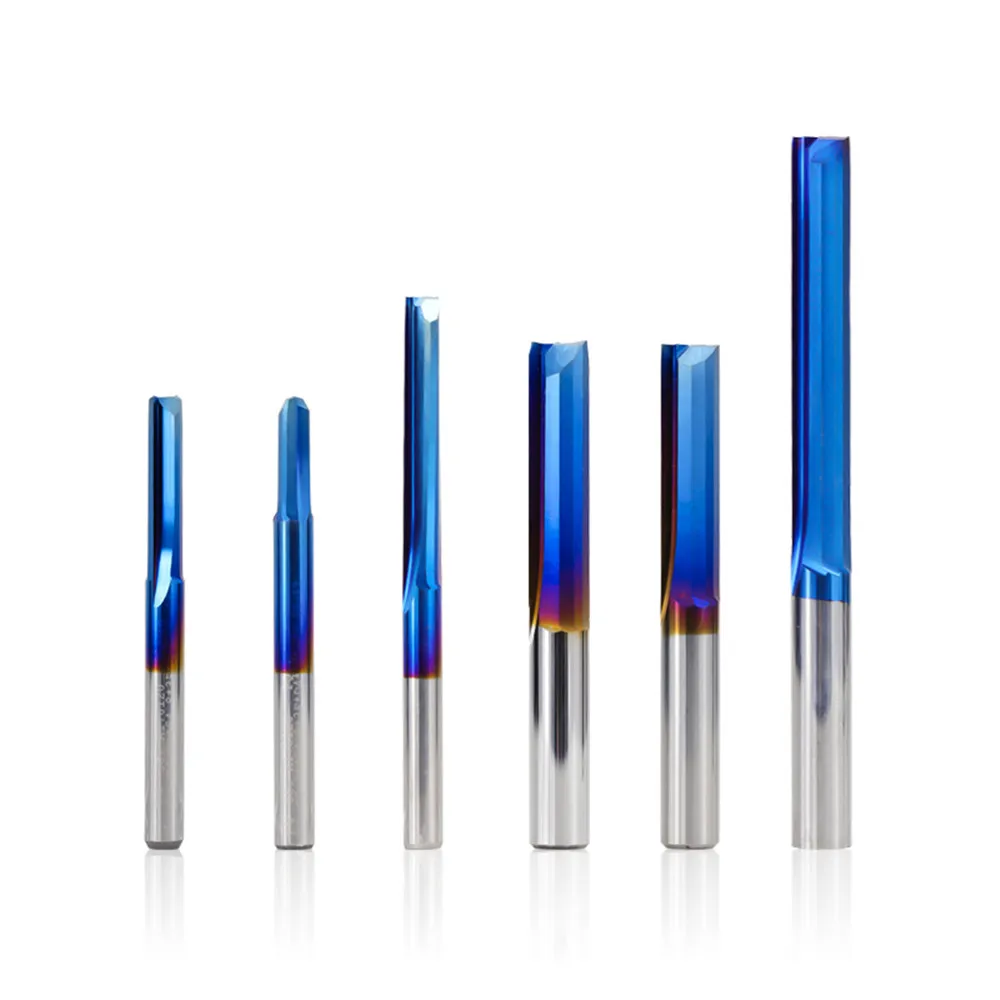 

1 шт. 4 мм/6 мм синий нано хвостовик с покрытием, прямой концевой фреза, карбидный Фрезерный резак для дерева, ПВХ, Гравировальный фрезерный ст...