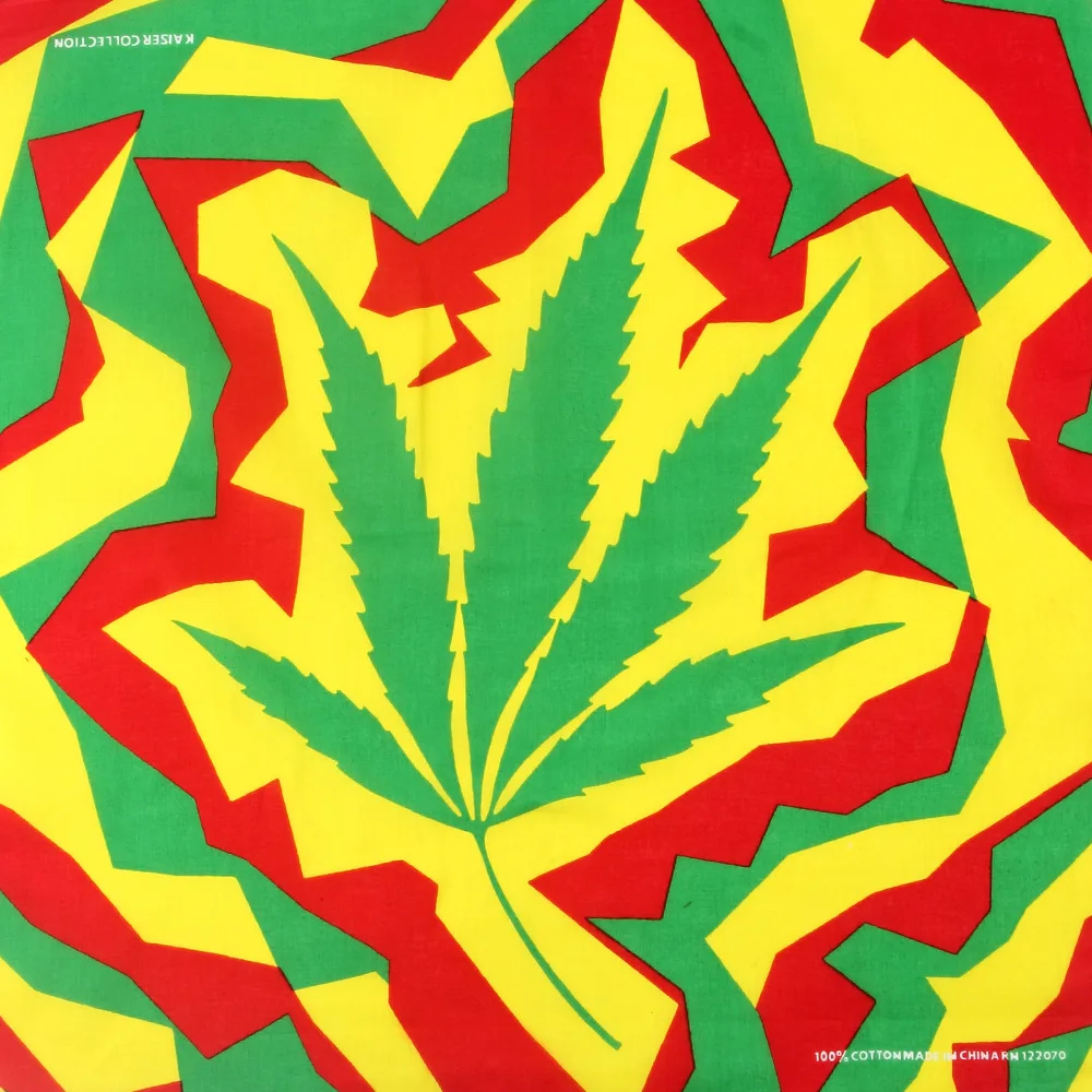 Q FOXMOTHER Hip Hop Punk Cotton Reggae Jamaica Green Weed Leaf Bandana Headwear For Mens - Цвет: Q